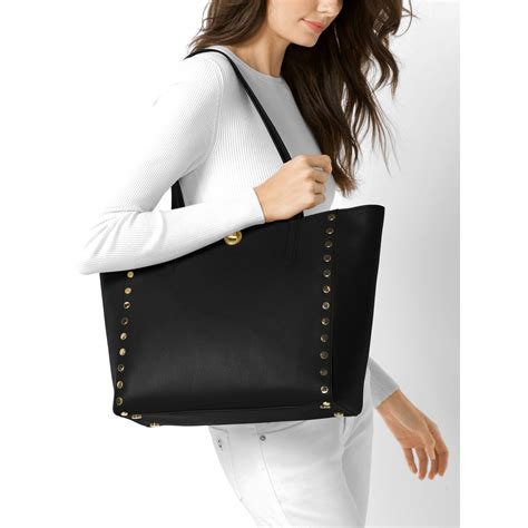 michael kors rivington stud large tote black|MICHAEL Michael Kors Rivington Extra.